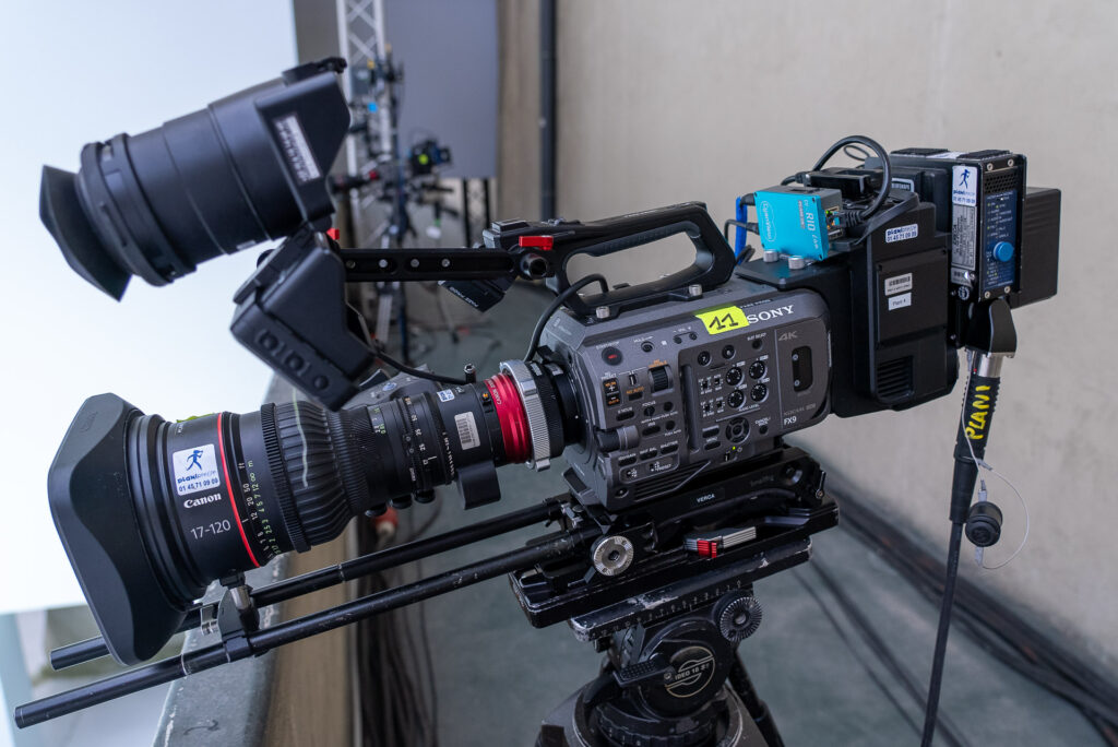 A Sony FX9 Camera with Canon Cine Servo Zoom controled by CyanView RIO Live